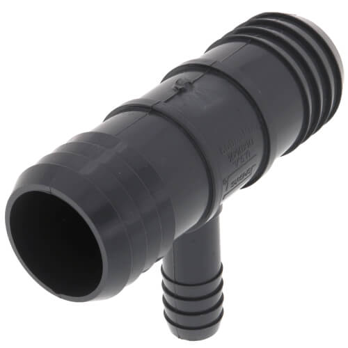 Main product image of 1-1/4" x 1-1/4" x 1/2" PVC Barbed Insert Reducing Tee (Insert x Insert x Insert)