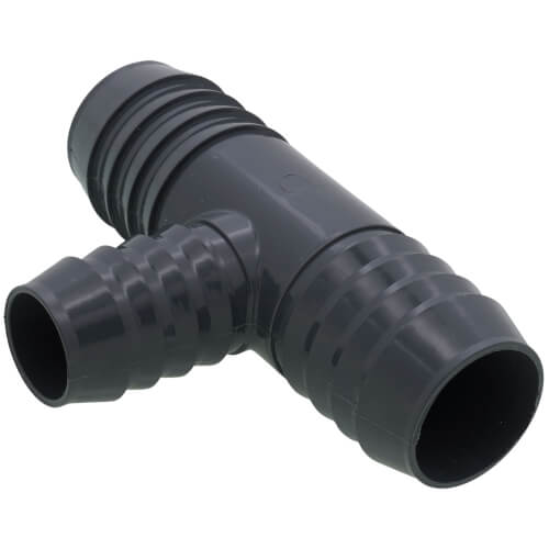 Main product image of 1-1/4" x 1-1/4" x 1" PVC Barbed Insert Reducing Tee (Insert x Insert x Insert)