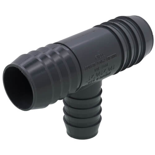 Main product image of 1-1/4" x 1-1/4" x 1" PVC Barbed Insert Reducing Tee (Insert x Insert x Insert)