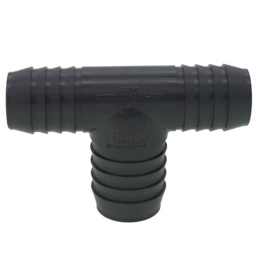 Main product image of 1-1/4" x 1-1/4" x 1-1/2" PVC Barbed Insert Reducing Tee (Insert x Insert x Insert)