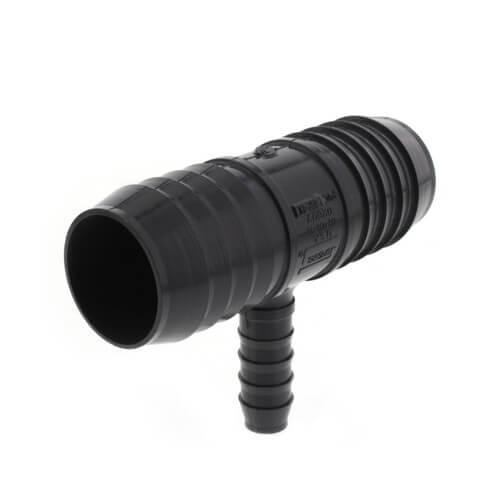 Main product image of 1-1/2" x 1-1/2" x 1/2" PVC Barbed Insert Reducing Tee (Insert x Insert x Insert)
