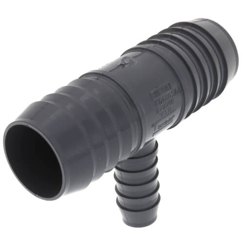 Main product image of 1-1/2" x 1-1/2" x 3/4" PVC Barbed Insert Reducing Tee (Insert x Insert x Insert)