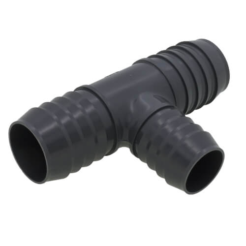 Main product image of 1-1/2" x 1-1/2" x 1-1/4" PVC Barbed Insert Reducing Tee (Insert x Insert x Insert)