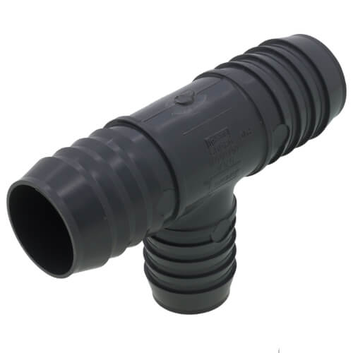 Main product image of 1-1/2" x 1-1/2" x 1-1/4" PVC Barbed Insert Reducing Tee (Insert x Insert x Insert)