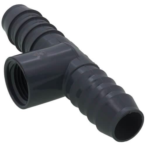 Main product image of 3/4" x 3/4" x 1/2" PVC Barbed Insert Reducing Tee (Insert x Insert x FIPT)