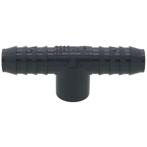 Main product image of 3/4" x 3/4" x 1/2" PVC Barbed Insert Reducing Tee (Insert x Insert x FIPT)