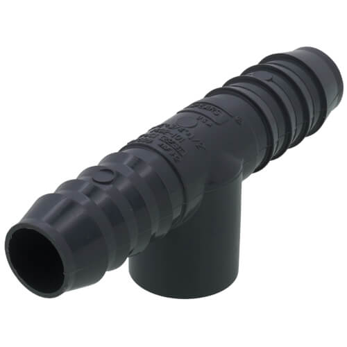 Main product image of 3/4" x 3/4" x 1/2" PVC Barbed Insert Reducing Tee (Insert x Insert x FIPT)