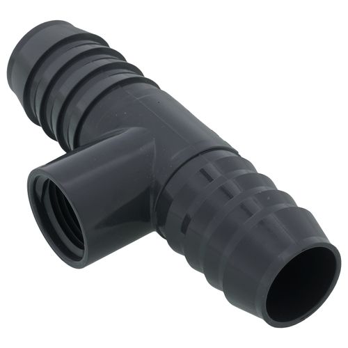 Main product image of 1" x 1" x 1/2" PVC Barbed Insert Reducing Tee (Insert x Insert x FIPT)