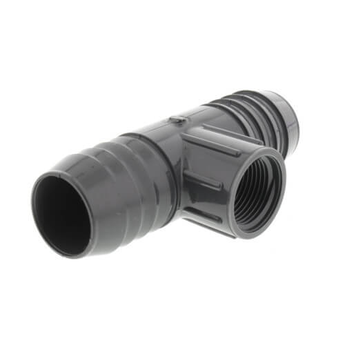 1-1/4" x 1-1/4" x 3/4" PVC Barbed Insert Reducing Tee (Insert x Insert x FIPT)