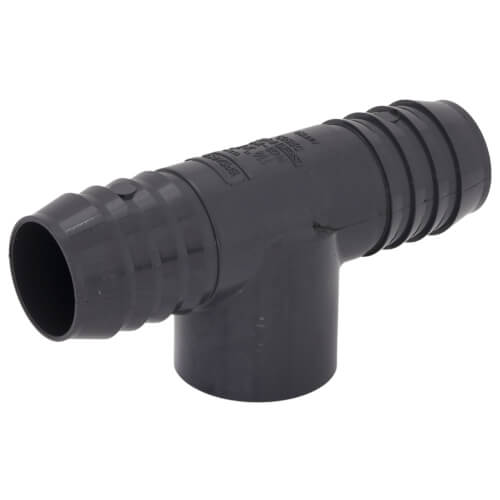 Main product image of 1-1/4" x 1-1/4" x 1" PVC Barbed Insert Reducing Tee (Insert x Insert x FIPT)