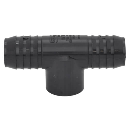 Main product image of 1-1/4" x 1-1/4" x 1" PVC Barbed Insert Reducing Tee (Insert x Insert x FIPT)