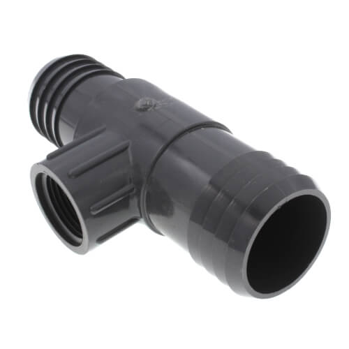 Main product image of 1-1/2" x 1-1/4" x 3/4" PVC Barbed Insert Reducing Tee (Insert x Insert x FIPT)