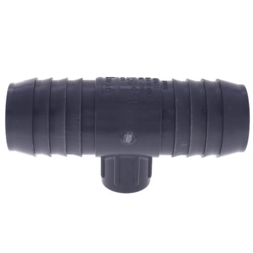 Main product image of 1-1/2" x 1-1/2" x 1/2" PVC Barbed Insert Reducing Tee (Insert x Insert x FIPT)