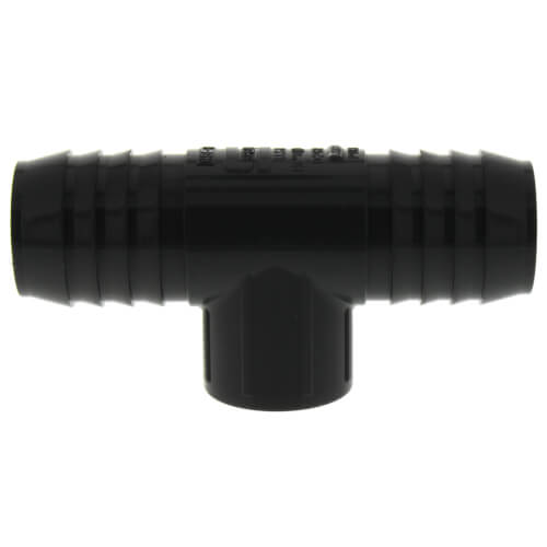 Main product image of 1-1/2" x 1-1/2" x 1" PVC Barbed Insert Reducing Tee (Insert x Insert x FIPT)