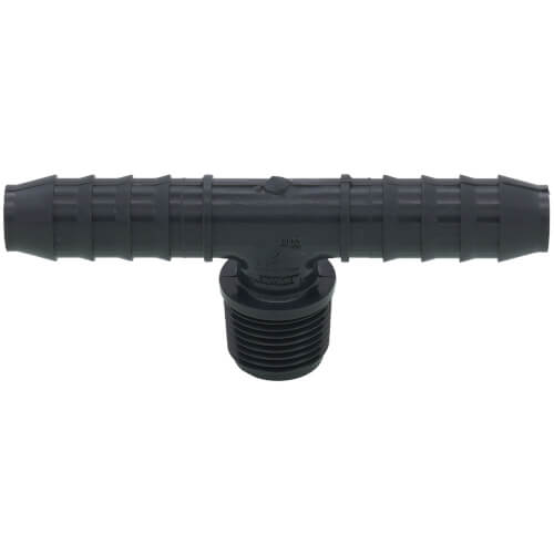 Main product image of 1/2" Barbed PVC Tee (Insert x Insert x MIPT)