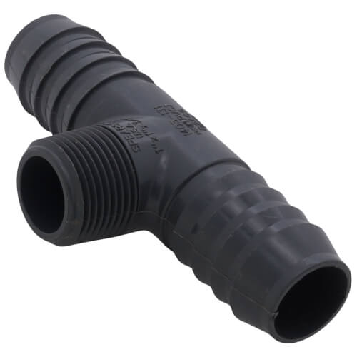 1403131 1403131 1" x 1" x 3/4" PVC Barbed Insert Reducing Tee