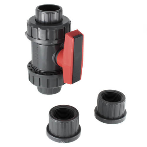 Main product image of 1" Gray PVC True Union Ball Valve