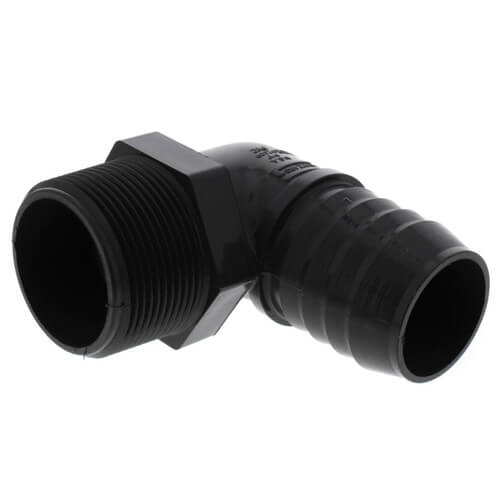 1-1/2" 90° PVC Insert Elbow, VZ1 HEX (Insert x MIPT)