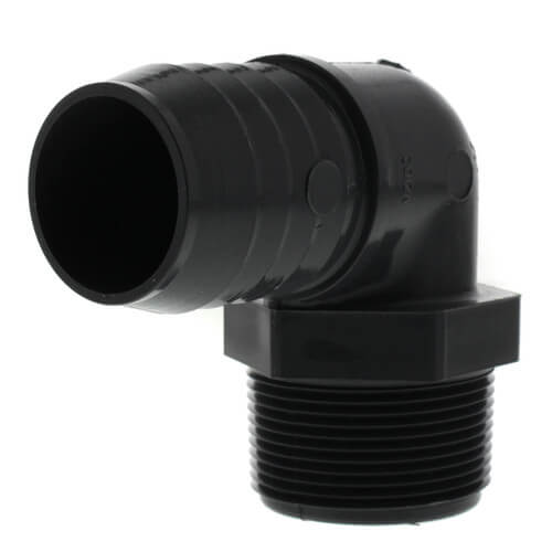 1-1/2" 90° PVC Insert Elbow, VZ1 HEX (Insert x MIPT)