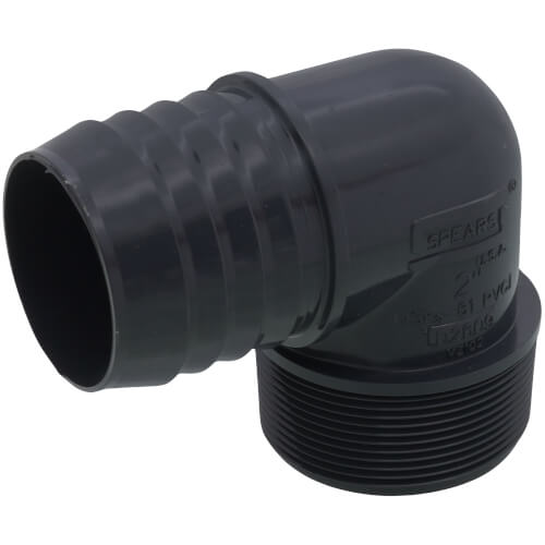 2" 90° PVC Insert Elbow (Insert x MIPT)