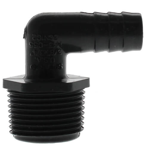 3/8" x 3/4" 90° PVC Insert Reducing Elbow (Insert x MIPT)