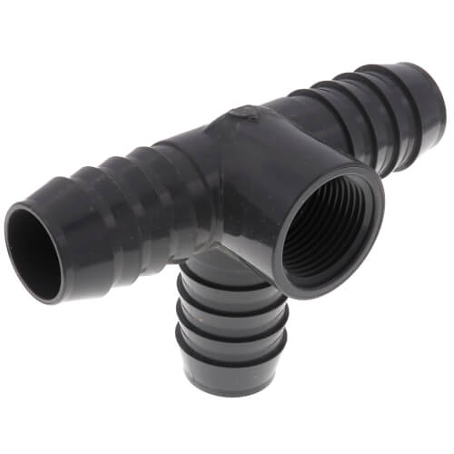 Main product image of 1" x 3/4" PVC Barbed Insert Reducing Side Outlet Tee (Insert x FIPT)