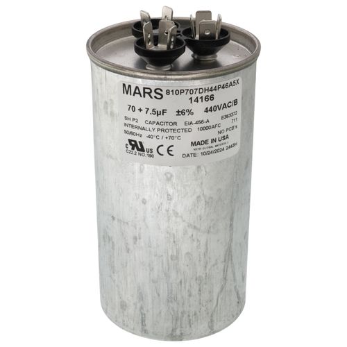 Main product image of 70/7.5 MFD Round Run Capacitor (440/370V)
