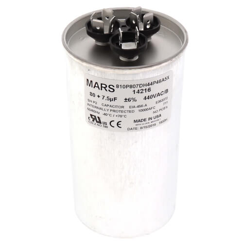Main product image of 80/7.5 MFD Round Run Capacitor (440/370V)
