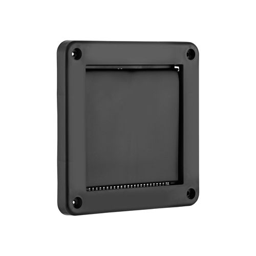 Main product image of 4" Black Plastic Single Flap Wall Exhaust Vent w/ Bug Screen