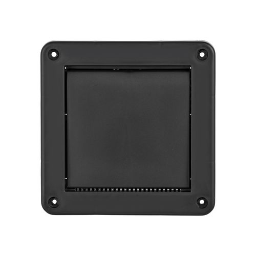 Main product image of 4" Black Plastic Single Flap Wall Exhaust Vent w/ Bug Screen