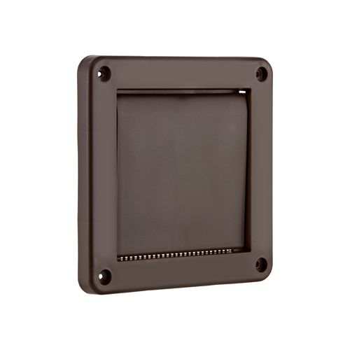 Main product image of 4" Brown Plastic Single Flap Wall Exhaust Vent w/ Bug Screen