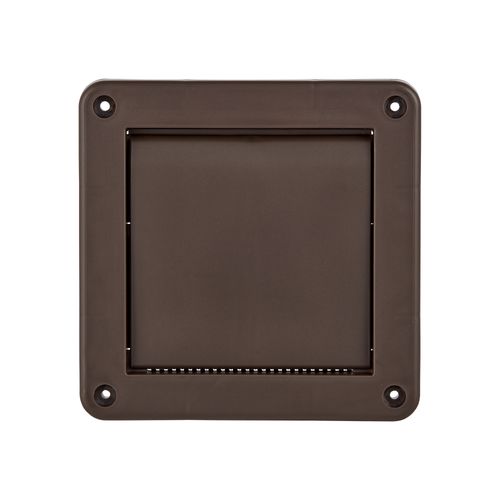 Main product image of 4" Brown Plastic Single Flap Wall Exhaust Vent w/ Bug Screen