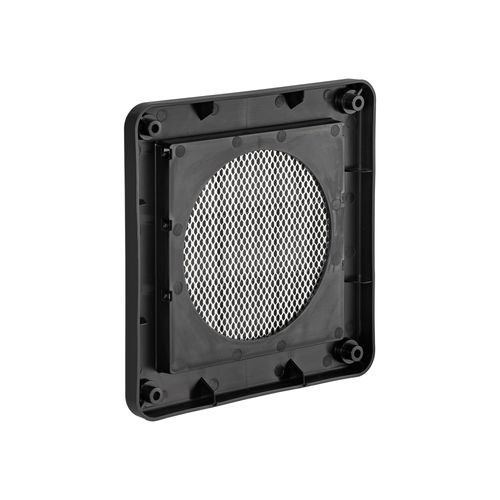 Main product image of 4" Black Plastic Louvered Wall Exhaust Vent w/ 1/8" Metal Bug Screen, Flush Mount