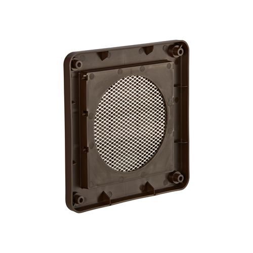 Main product image of 4" Brown Plastic Louvered Wall Exhaust Vent w/ 1/8" Metal Bug Screen, Flush Mount