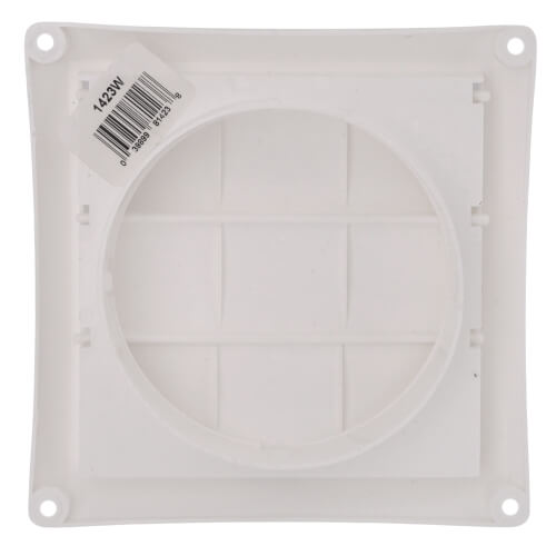 4" White Plastic Louvered Vent