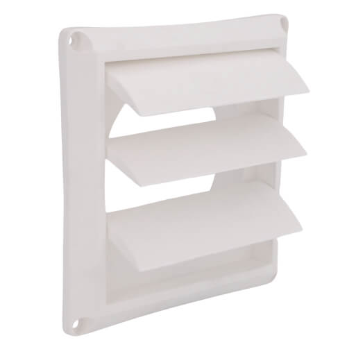 4" White Plastic Louvered Vent