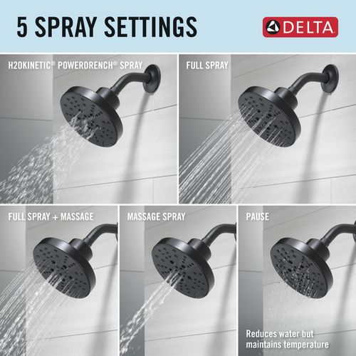Main product image of Nicoli Monitor 14 Series H2okinetic Shower (Matte Black), 142749-BL