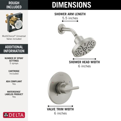 Main product image of Nicoli Monitor 14 Series H2okinetic Shower (Stainless), 142749-SS