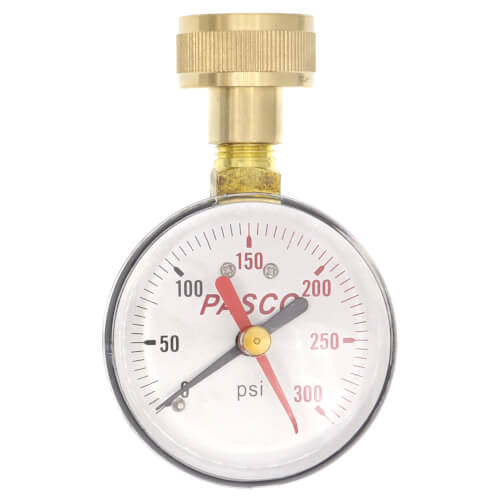 Main product image of 3/4" FHT 0-300 psi Lazy Hand Water Test Gauge