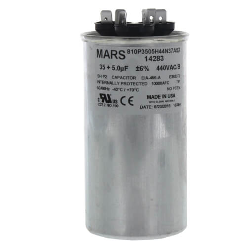 Main product image of 35/5 MFD Round Run Capacitor (440/370V)