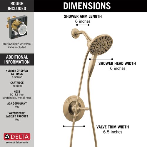 Main product image of Arvo 14 Series Shower Trim w/ In2ition (Champagne Bronze), 142840-CZ-I