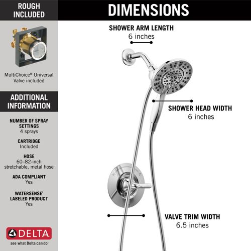 Main product image of Arvo 14 Series Shower Trim w/ In2ition (Chrome), 142840-I