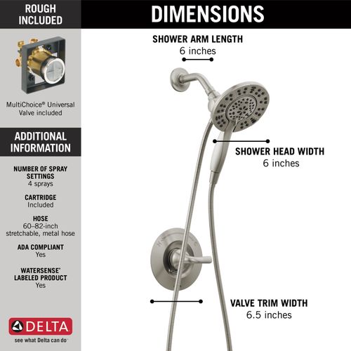 Main product image of Arvo 14 Series Shower Trim w/ In2ition (Spotshield Brushed Nickel), 142840-SP-I
