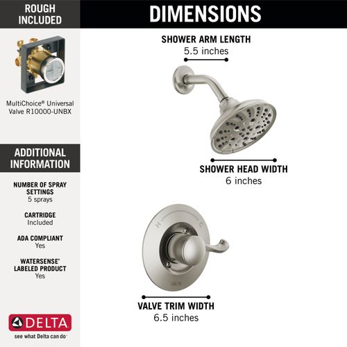 Main product image of Esato 14 Series Shower Trim w/ Rough (Spotshield Stainless), 142897-SP