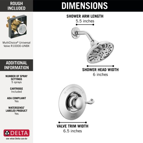 Main product image of Esato 14 Series Shower Trim w/ Rough In Chrome, 142897