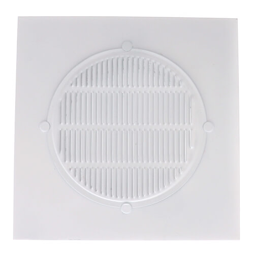 Main product image of 4" Aluminum White Eave Vent, 6" Square Flange, 3" Collar