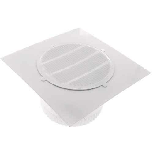 Main product image of 4" Aluminum White Eave Vent, 6" Square Flange, 3" Collar