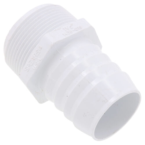 Main product image of 1-1/2" White PVC Barbed Insert Male Adapter (MIPT x Insert)