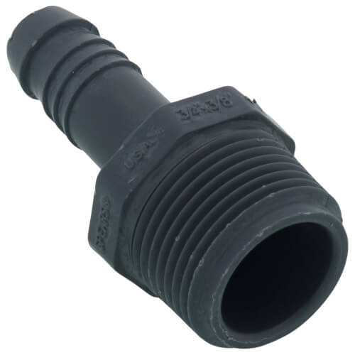 Main product image of 3/4" x 3/8" Polypropylene Spiral Barb Male Adapter (MIPT x Spiral Barb)
