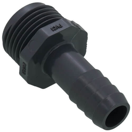 3/4" x 1/2" PVC Barbed Insert Reducing Male Hose Adapter (Male Hose x Insert)